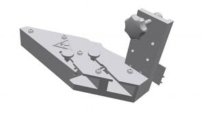Parts for knife guide for longitudinal cutting system (with web from above, pre-assembled)